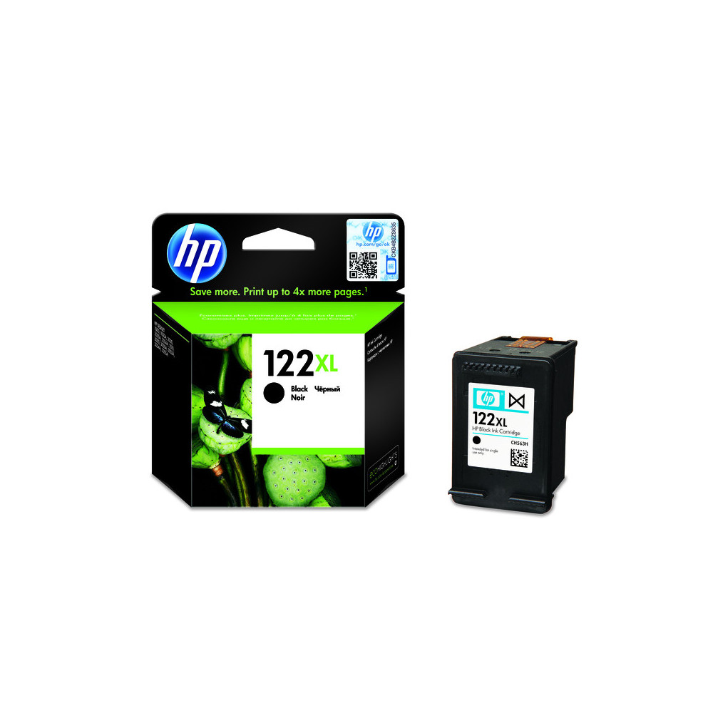 Cartouche d'encre authentique haute capacité HP 122XL / Noir