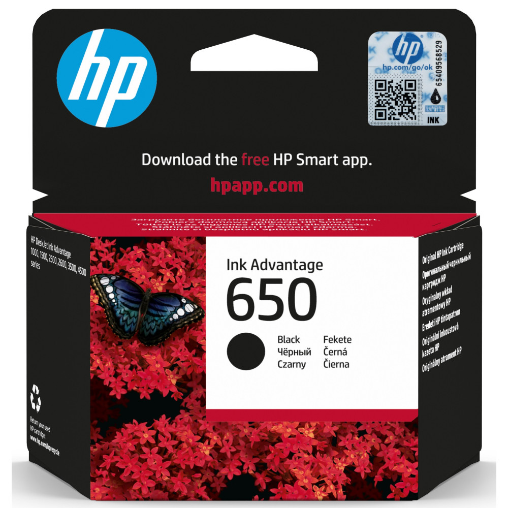 HP 650 cartouche d'encre Noir Advantage authentique CZ101AE