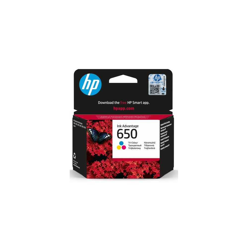 HP 650 cartouche d'encre trois couleurs Advantage authentique CZ102AE
