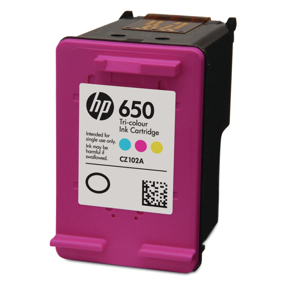 HP 650 cartouche d'encre trois couleurs Advantage authentique CZ102AE