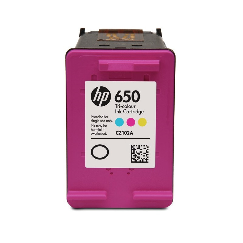 HP 650 cartouche d'encre trois couleurs Advantage authentique CZ102AE