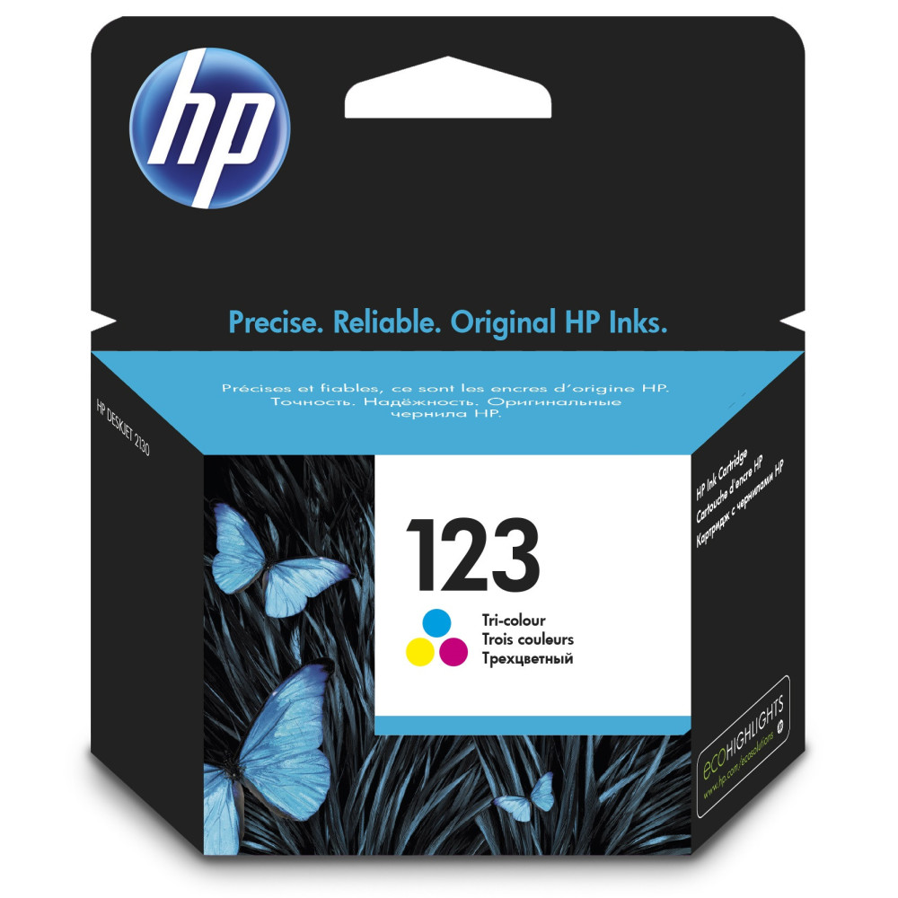 HP 123 cartouche d'encre trois couleurs F6V16AE