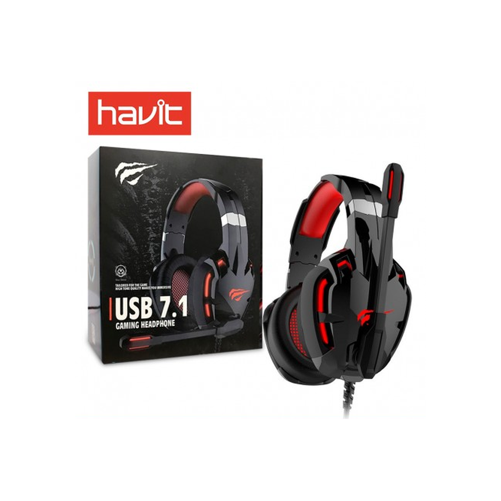 Casque Micro Gamer Havit HV-H2001U / LED rouge