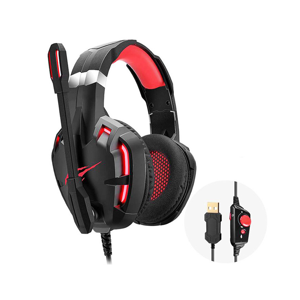 Casque Micro Gamer Havit HV-H2001U / LED rouge