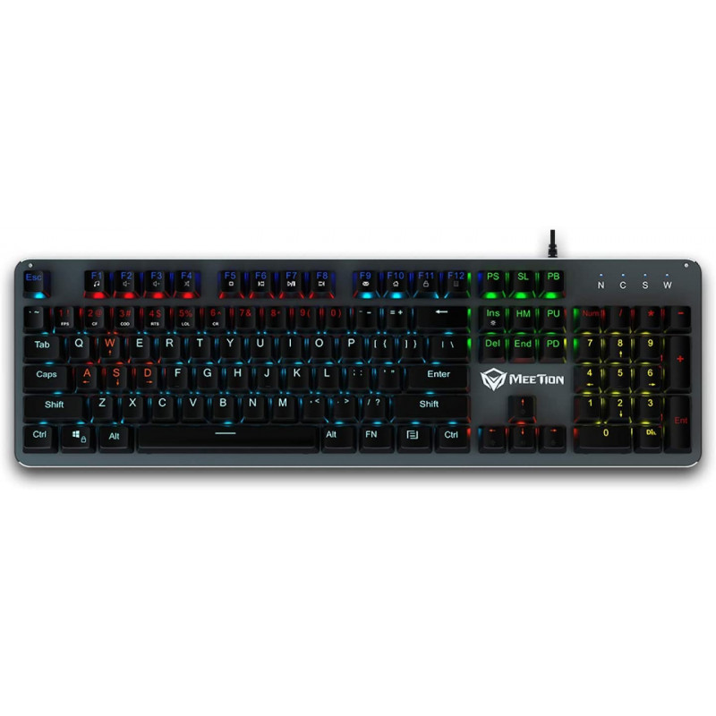 Clavier Mécanique Gaming Meetion MK007 / Switch Bleu / RGB / Noir