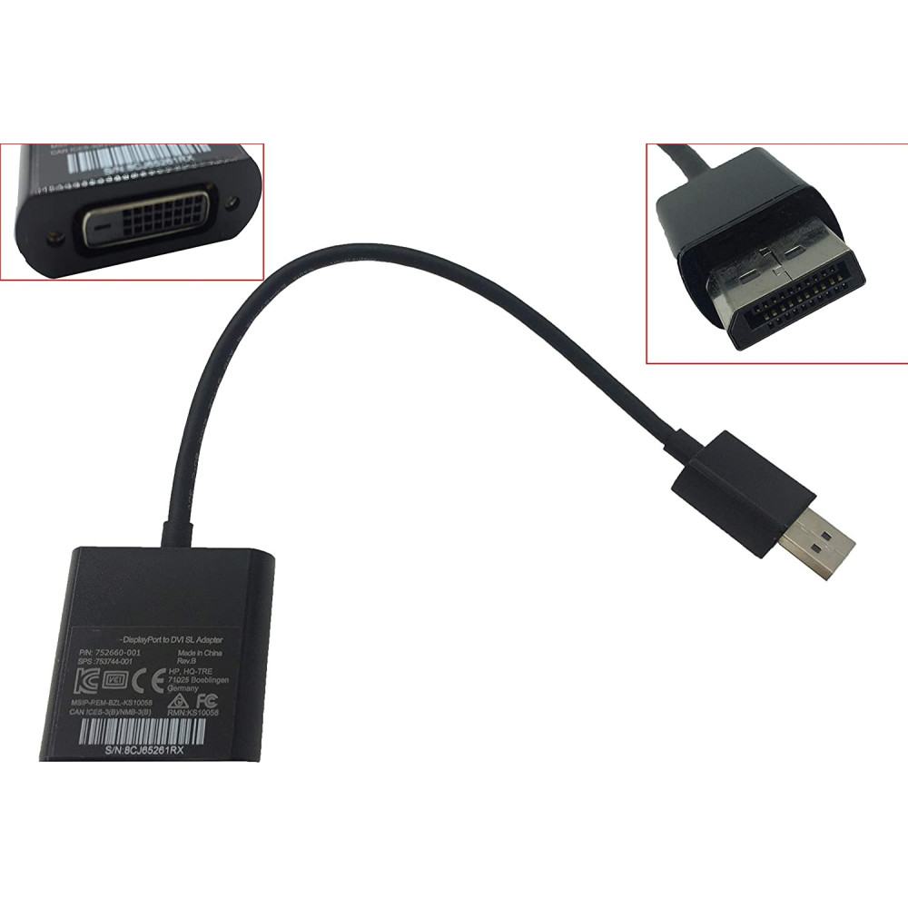 Adaptateur DisplayPort vers DVI SL