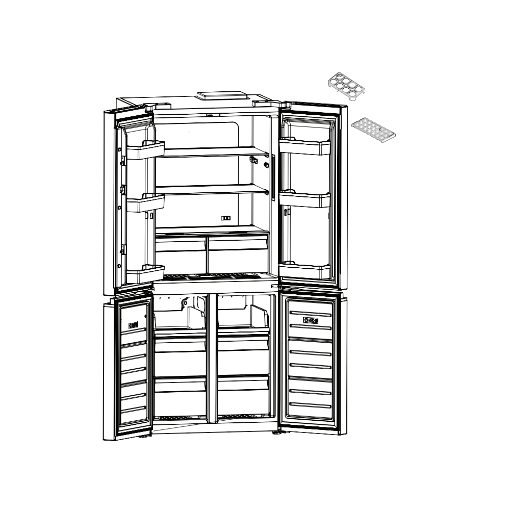 Réfrigérateur Side By Side FOCUS SMART.6200 / 4 Portes / INOX + Livraison + Installation et Mise en Marche Gratuites