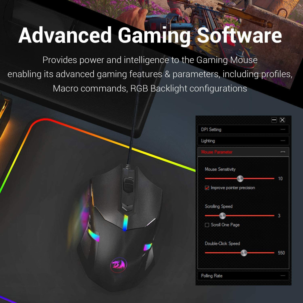 Souris Gaming Redragon M601-RGB