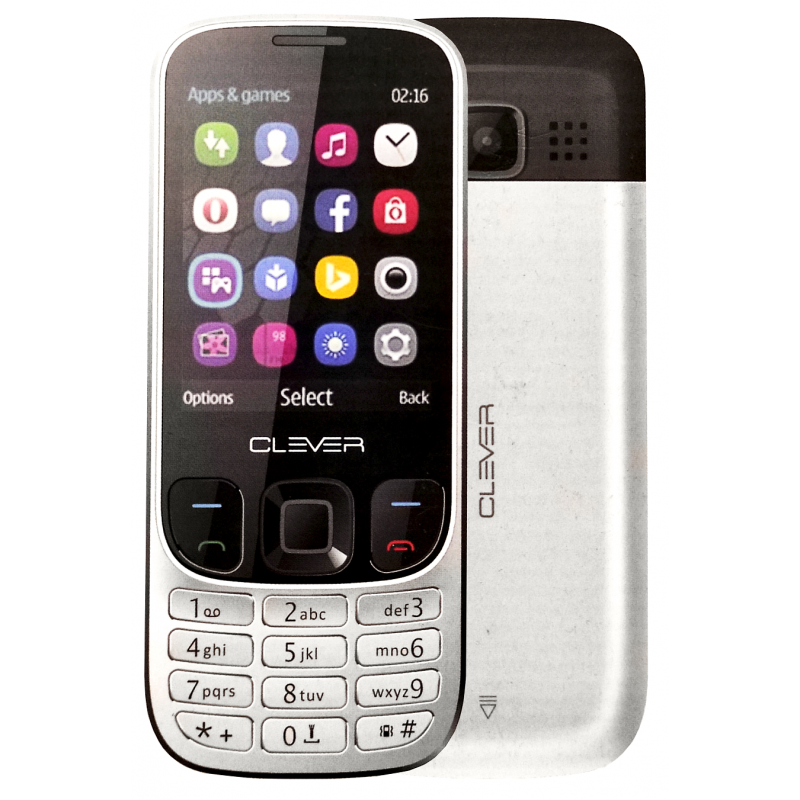 Téléphone Portable Clever C28 / Double SIM / Silver
