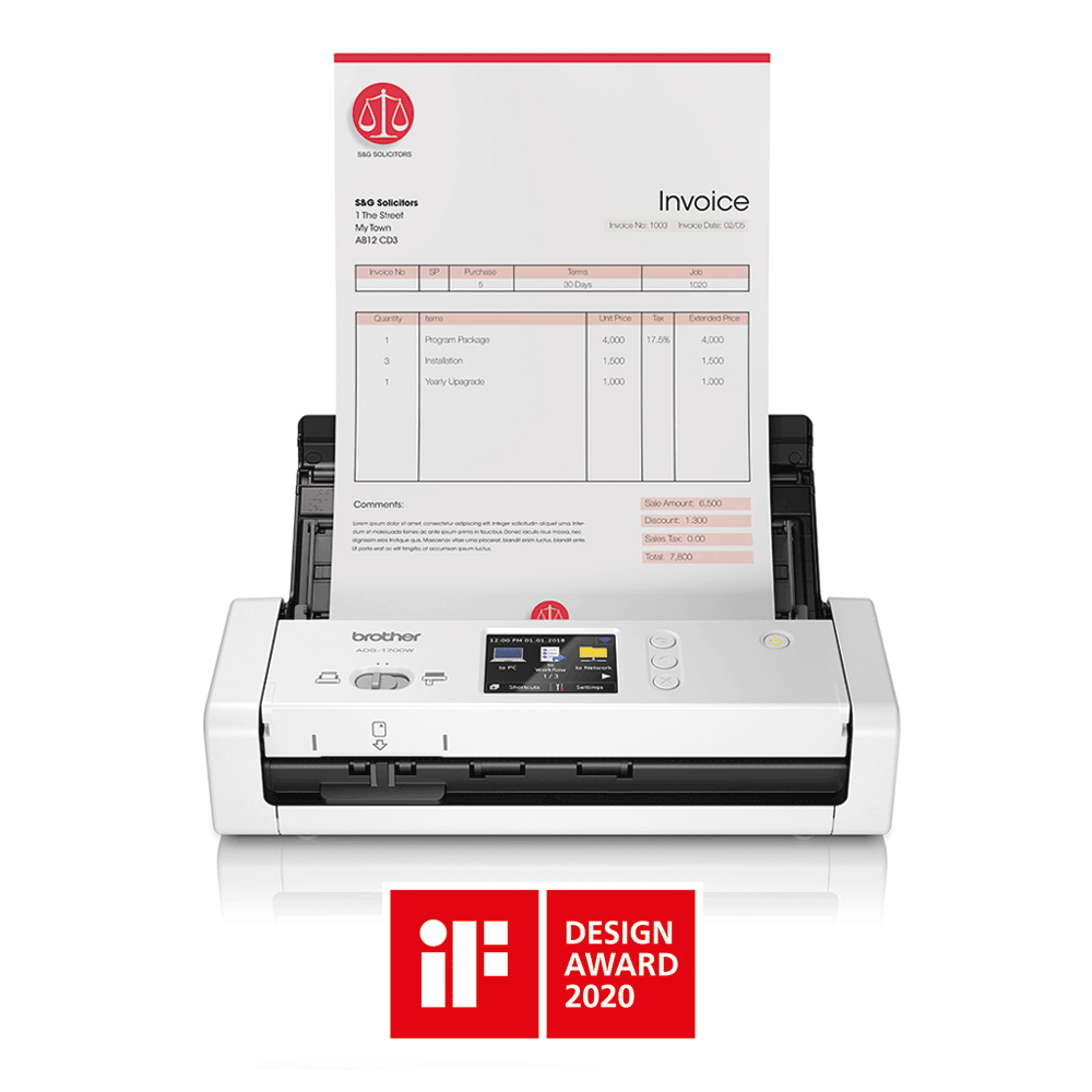 Scanner Sans Fil Compact recto-verso Brother ADS-1700W / Wifi