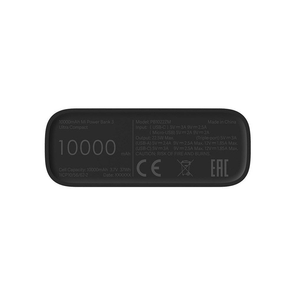 Power Bank Xiaomi Mi 3 Ultra Compact / 10 000 mAh / 22.5W Fast Charge