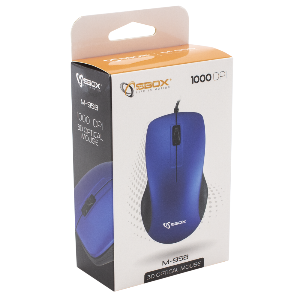 Souris optique 3D SBOX M-958 / Bleu