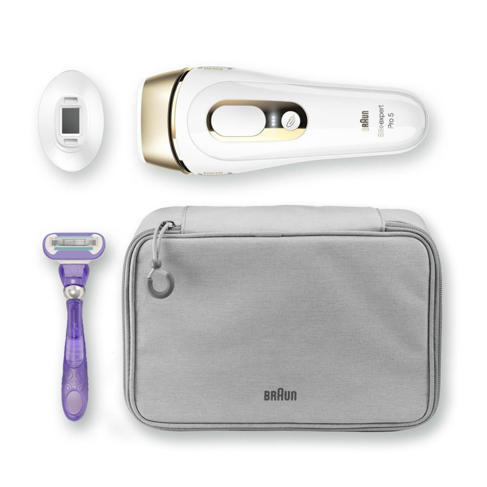 Epilateur BRAUN Silk-expert Pro 5 à Lumière Pulsée Intense / Blanc & Doré