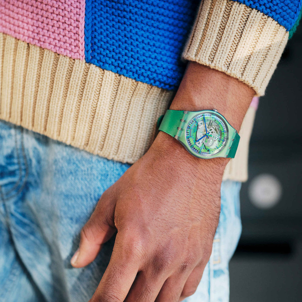Montre Mixte Swatch SHIMMER GREEN SUOM117