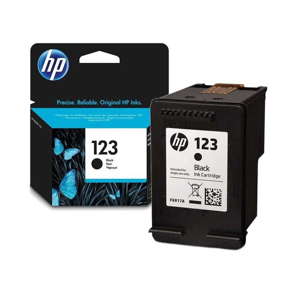 HP 123 cartouche d'encre authentique Noir / F6V17AE