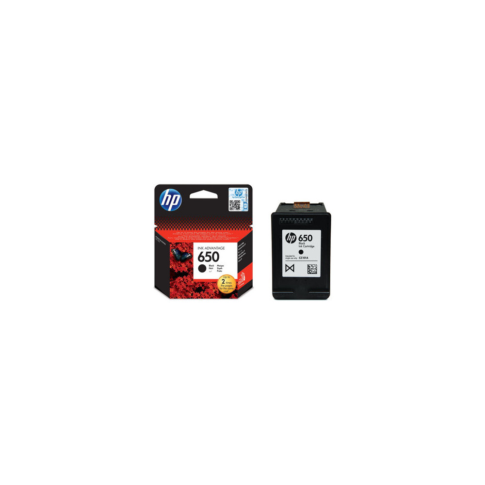 HP 650 cartouche d'encre Noir Advantage authentique CZ101AE