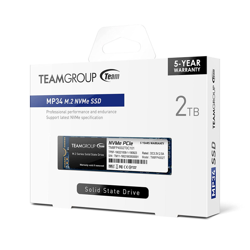 Disque Dur Interne SSD M.2 2280 TeamGroup MP34 / 2 To