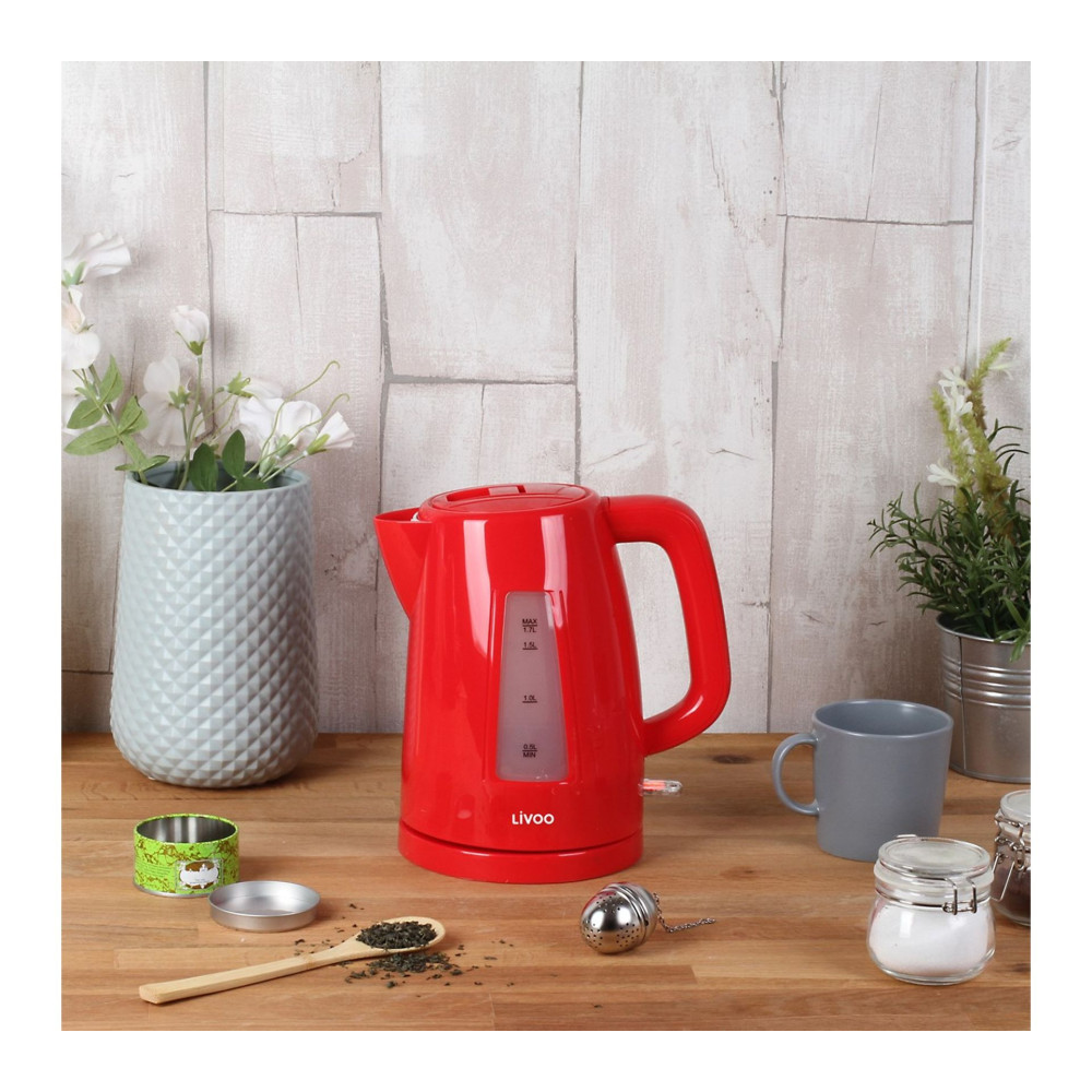 Bouilloire électrique LIVOO DOD184R / 1.7 L / 2200W / Rouge