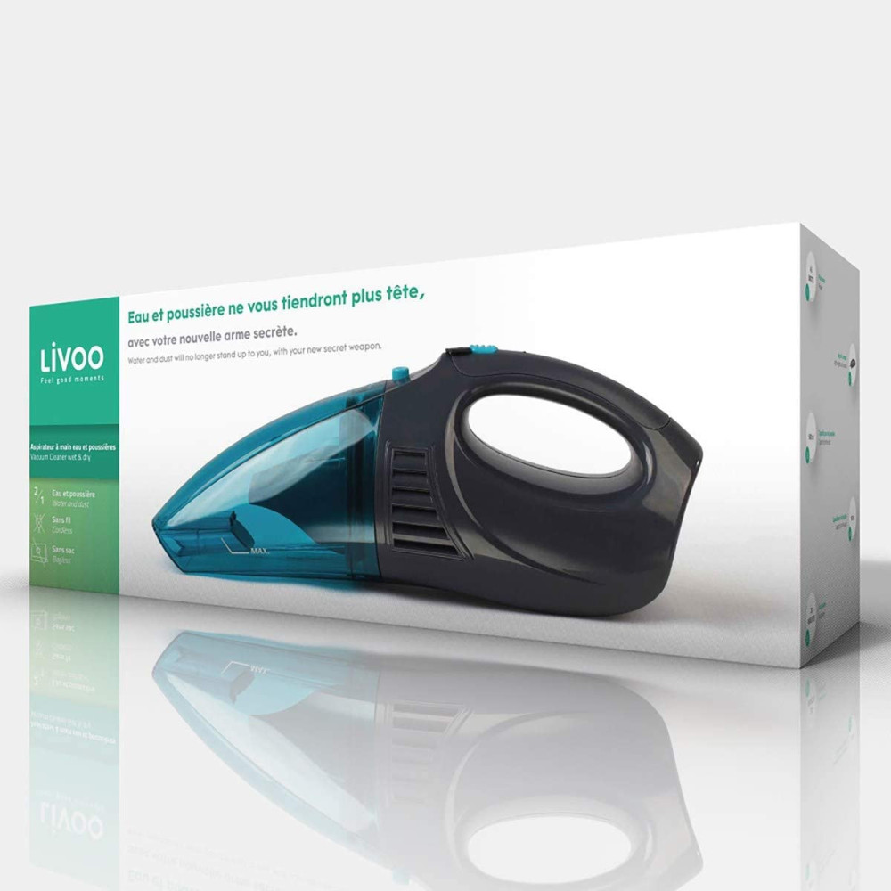 Aspirateur à main eau et poussières LIVOO DOH109B / Bleu