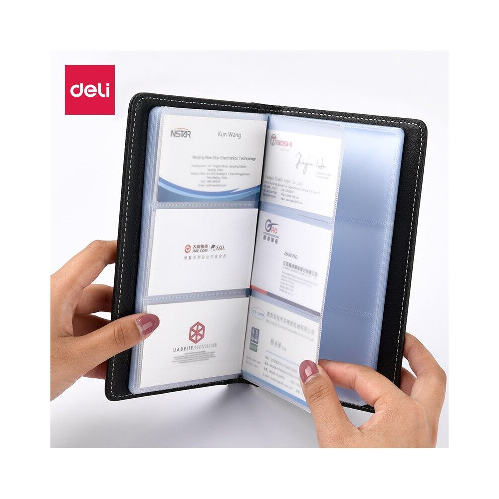 Carnet de Cartes Visite Deli E5783 PVC  Noir / 180 cartes