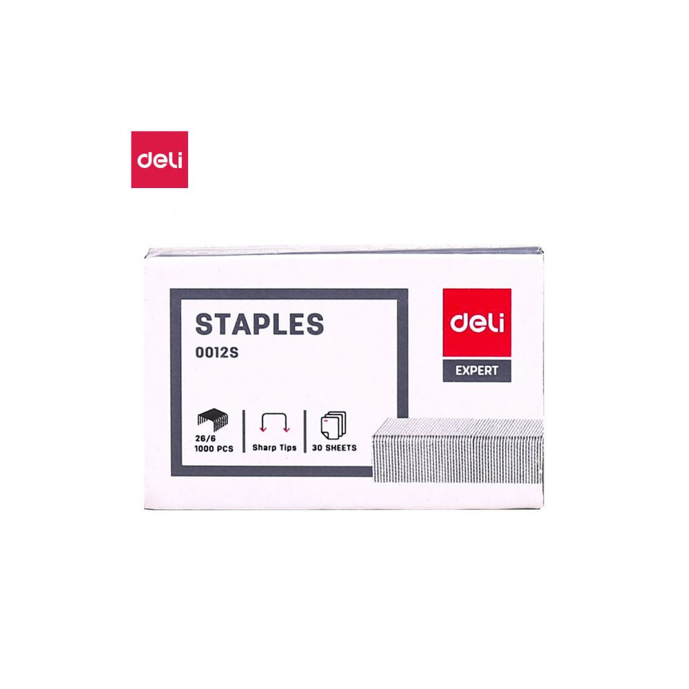 1000x Agrafes Deli E0012S / 26/6 / 6mm