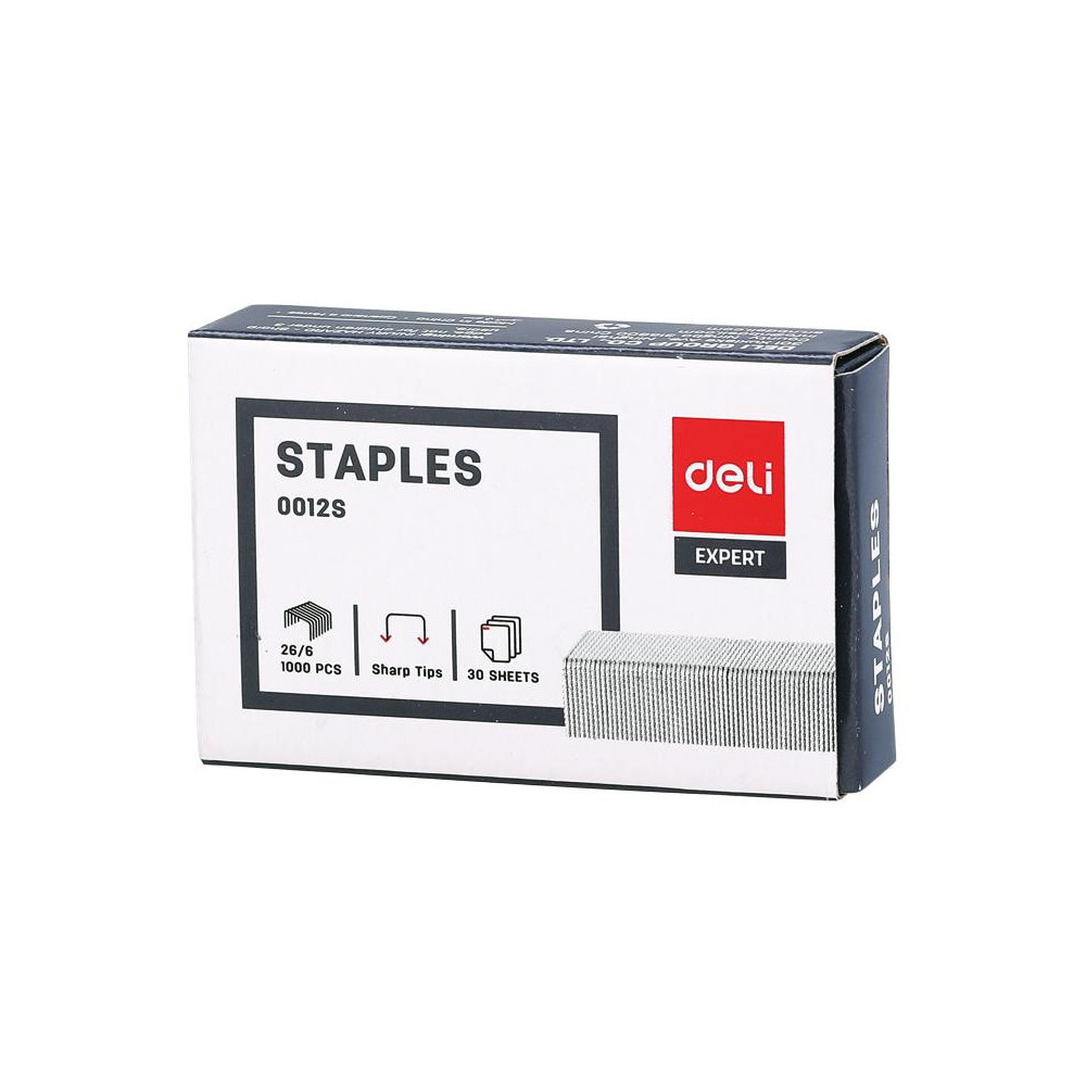 1000x Agrafes Deli E0012S / 26/6 / 6mm