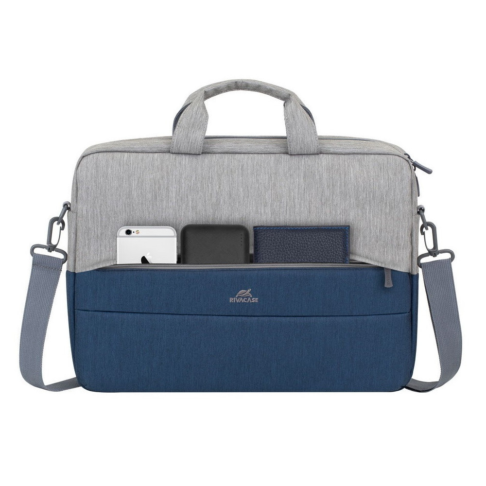 Sacoche pour pc portable 15.6" RivaCase 7532 / Gris et Bleu