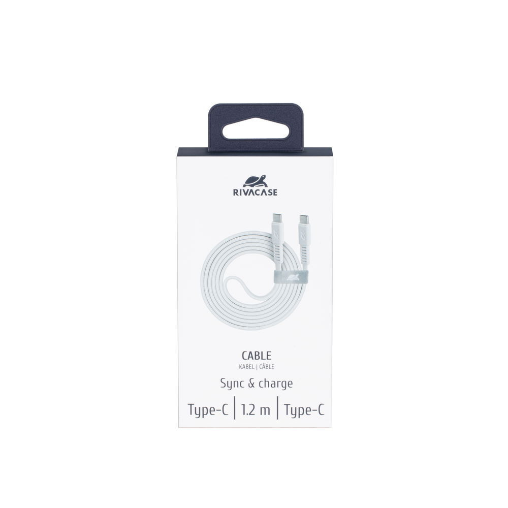 Câble RivaCase PS6005 BK12 USB-C Vers USB-C / Blanc