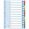 Intercalaire de séparation 12 Positions A4 Coloré Plastique