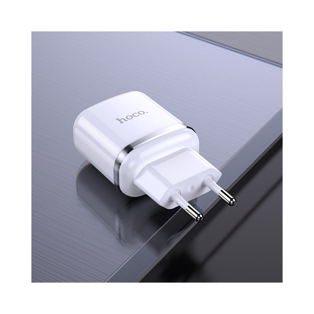 Chargeur Hoco N4 Aspiring / 2.4A / Double Ports / Type-C / Blanc