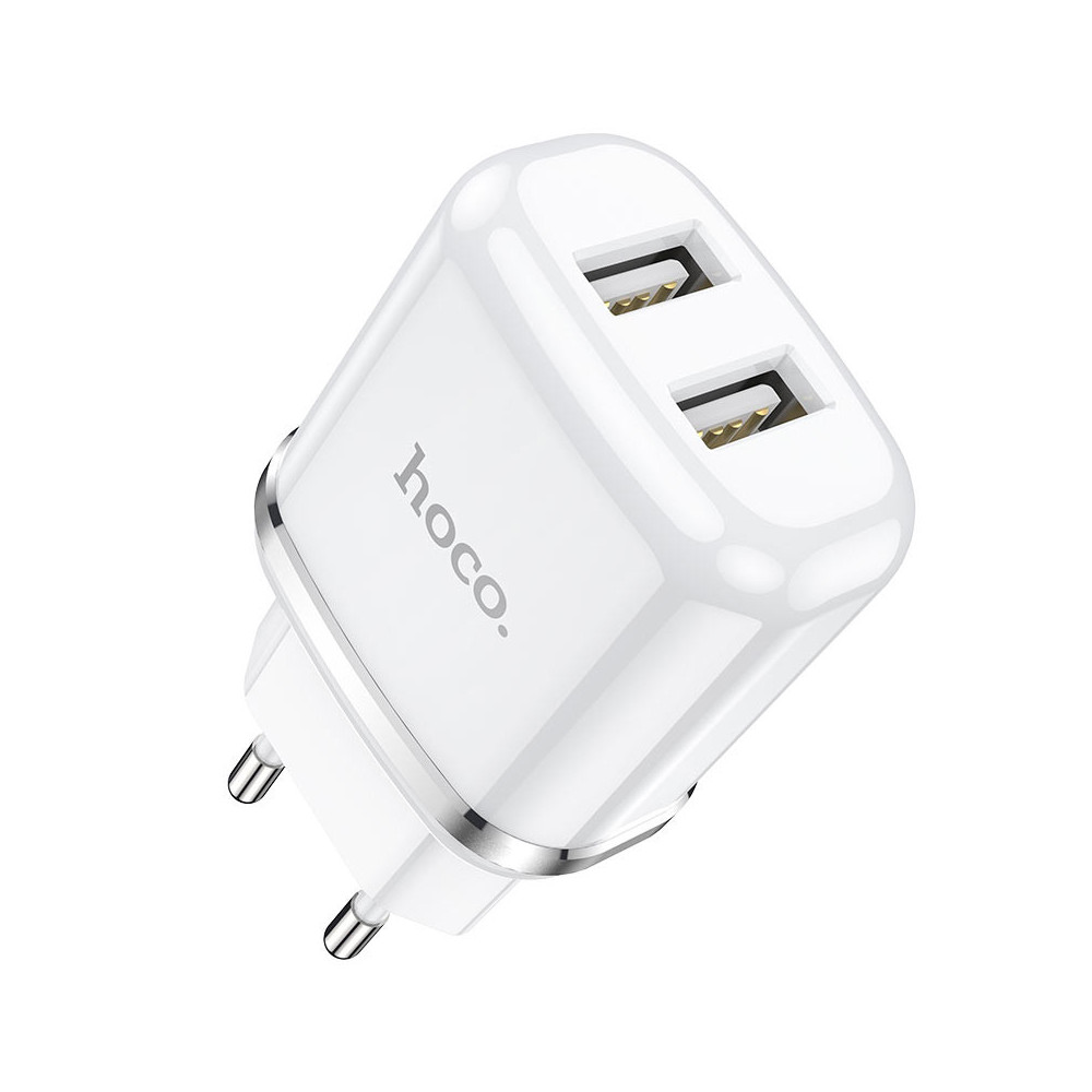 Chargeur Hoco N4 Aspiring / 2.4A / Double Ports / Type-C / Blanc