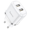 Chargeur Hoco N4 Aspiring / 2.4A / Double Ports / Type-C / Blanc