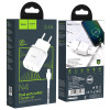 Chargeur Hoco N4 Aspiring / 2.4A / Double Ports / Type-C / Blanc