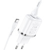 Chargeur Hoco N4 Aspiring / 2.4A / Double Ports / Type-C / Blanc