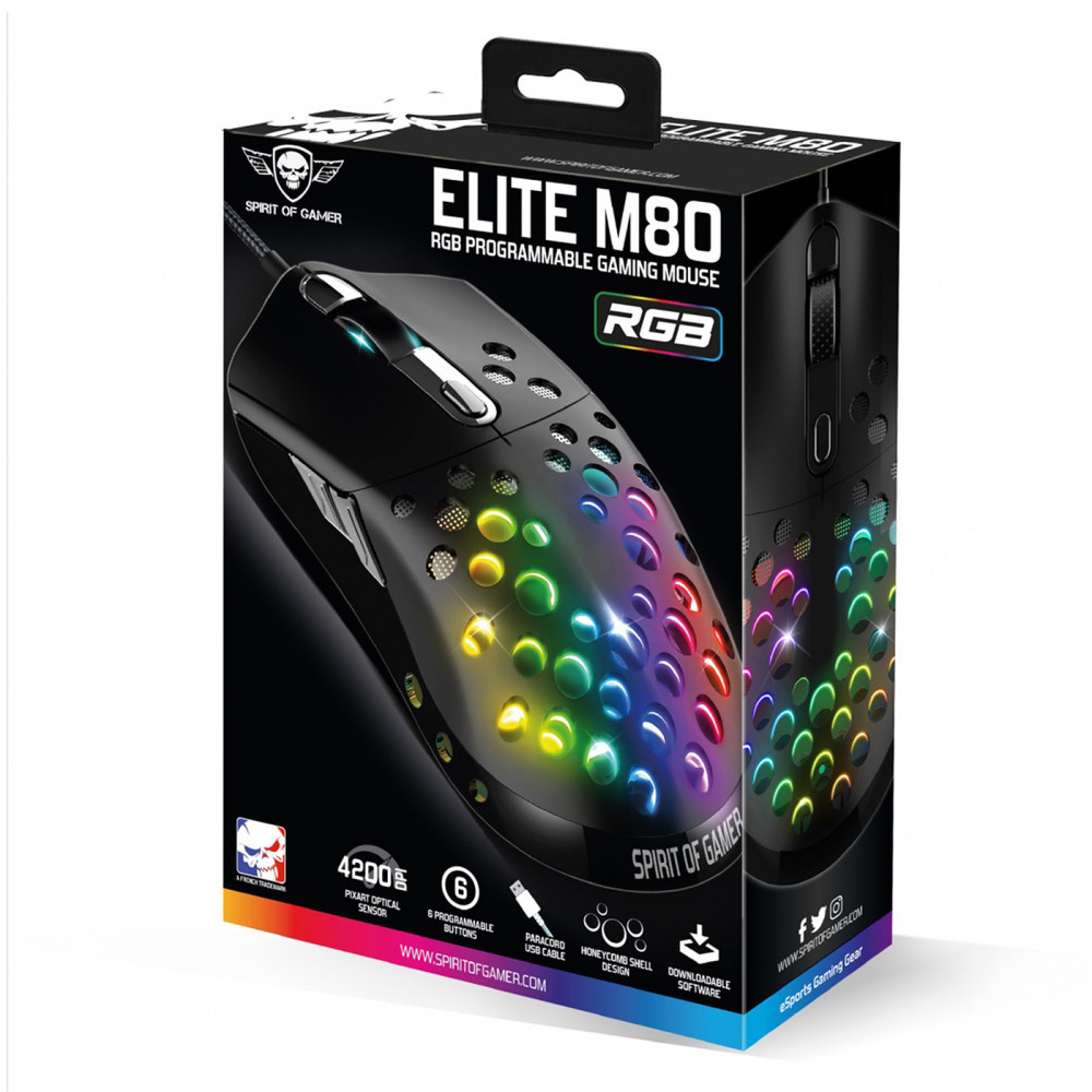 Souris Gaming Spirit Of Gamer ELITE M80 / Noir