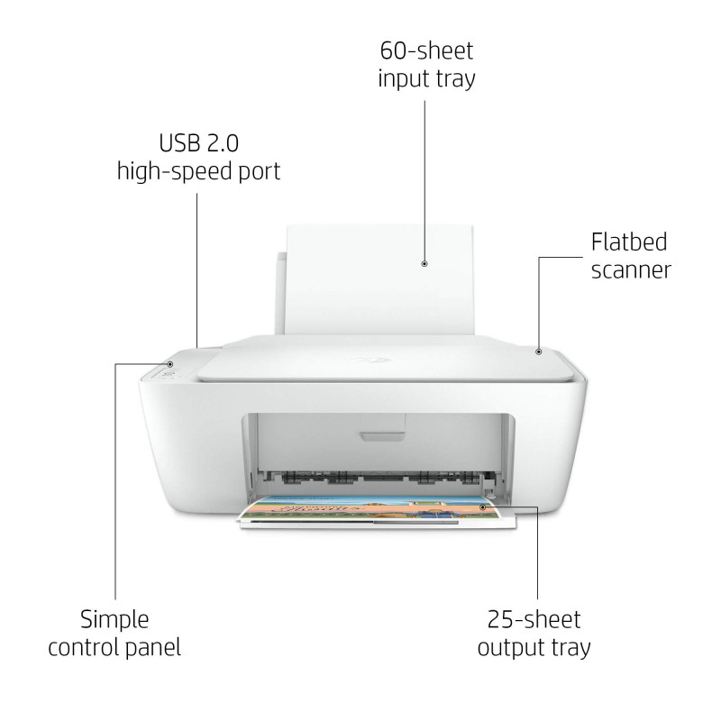 Imprimante Multifonction Jet d'encre couleur HP Deskjet 2320 AIO + Cartouche d’encre noire HP 305 + Cartouche d’encre Couleur HP 305 Incluses