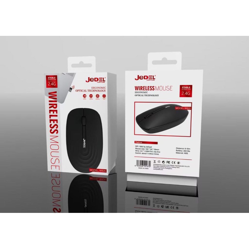 Souris sans fil JeDEL W620 / Noir / Silencieuse