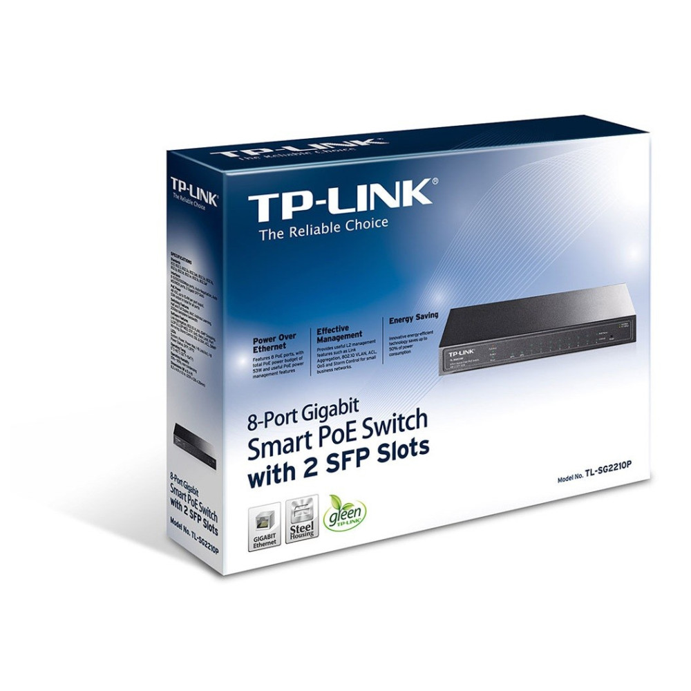 Switch administrable TP-LINK TL-SG2210P 8 ports Gigabit PoE et 2 ports SFP