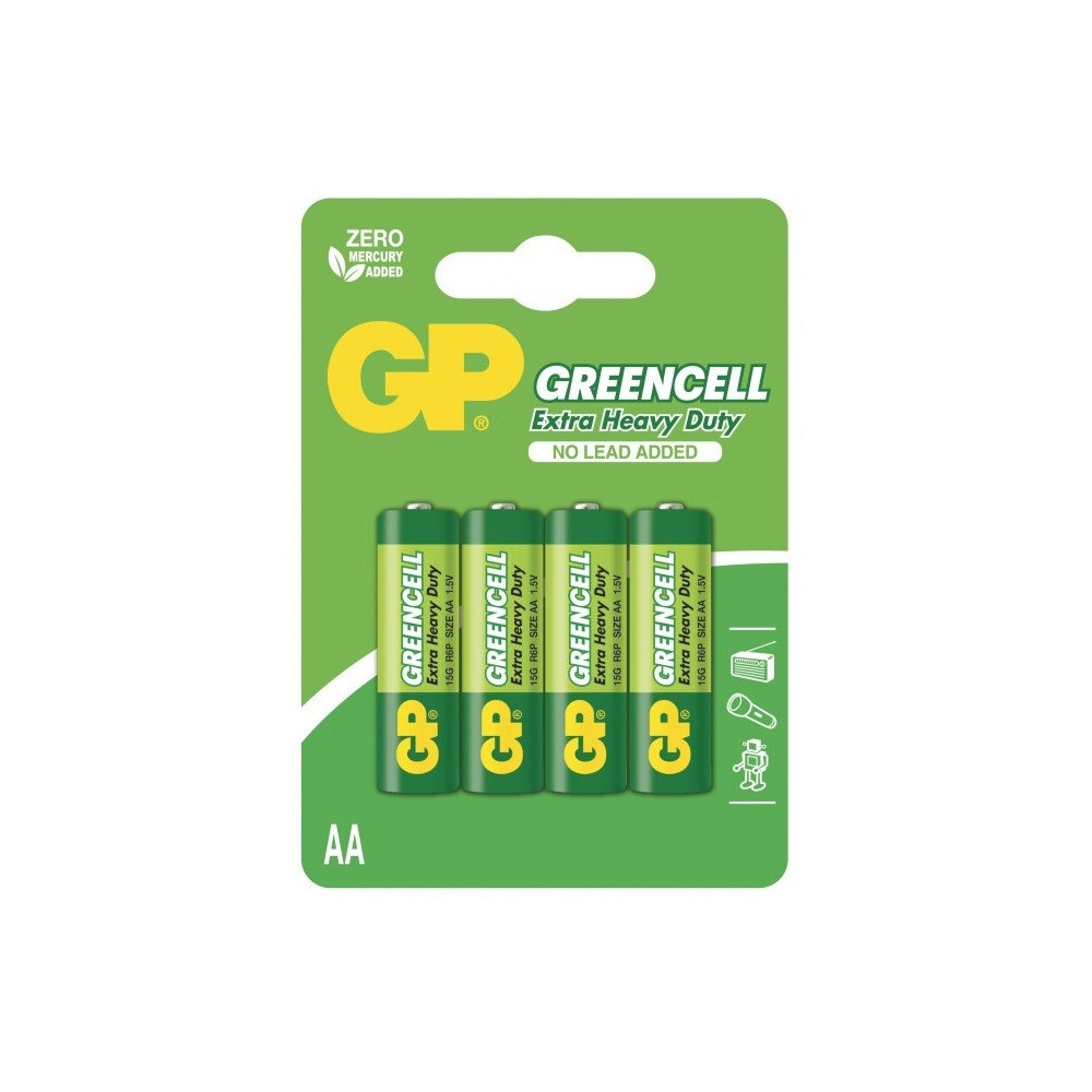 4x Piles AA GP Greencell Extra Heavy Duty / R03 / 1.5V