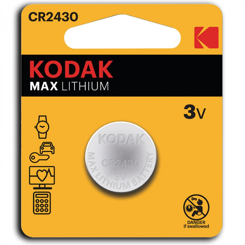 Pile Bouton Kodak Max Lithium 3V CR2430