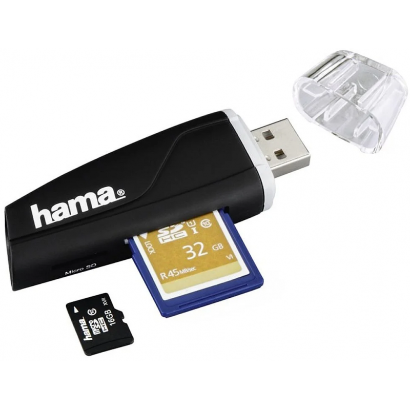 HAMA Lecteur de carte USB 1SD/MIC SD/USB pas cher 