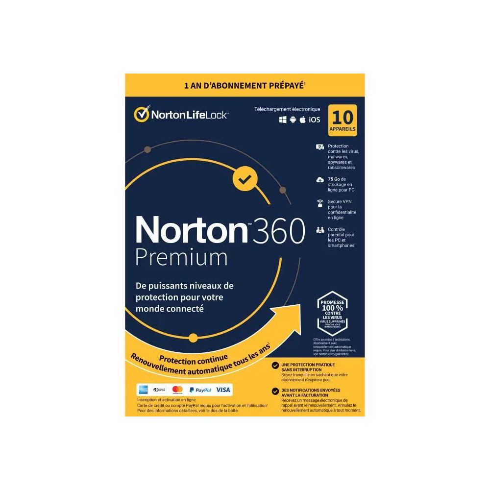 Antivirus Norton 360 PREMIUM / 1 An 10 Appareils
