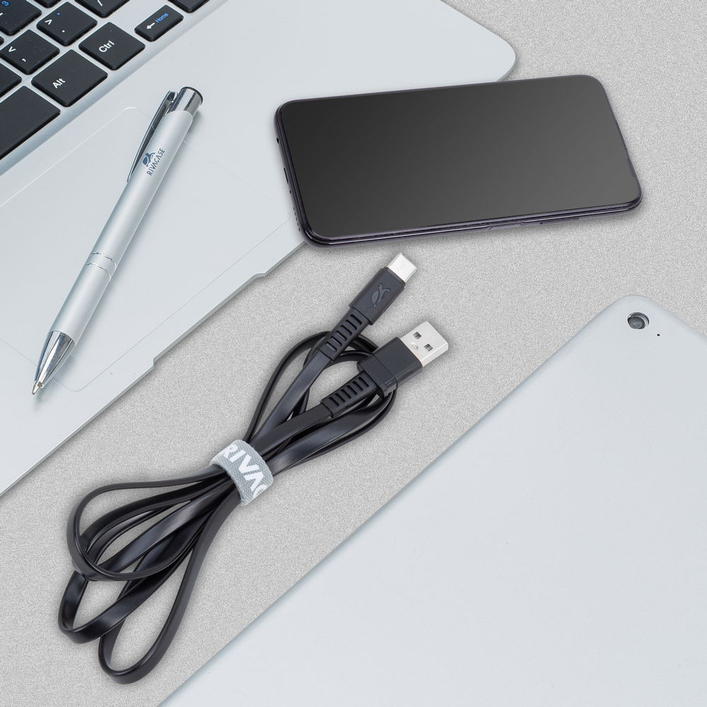 Câble RivaCase PS6002 WT21 USB Vers USB Type C / Noir
