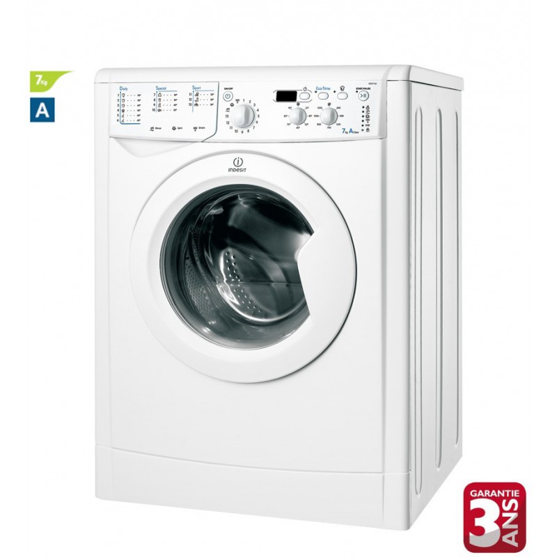 Machine à laver INDESIT automatique 7 Kg 1200trs avec afficheur Blanc