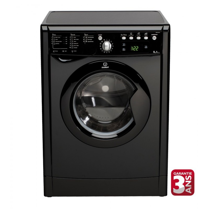 Machine à laver INDESIT automatique 8 Kg 1200trs avec afficheur Noir