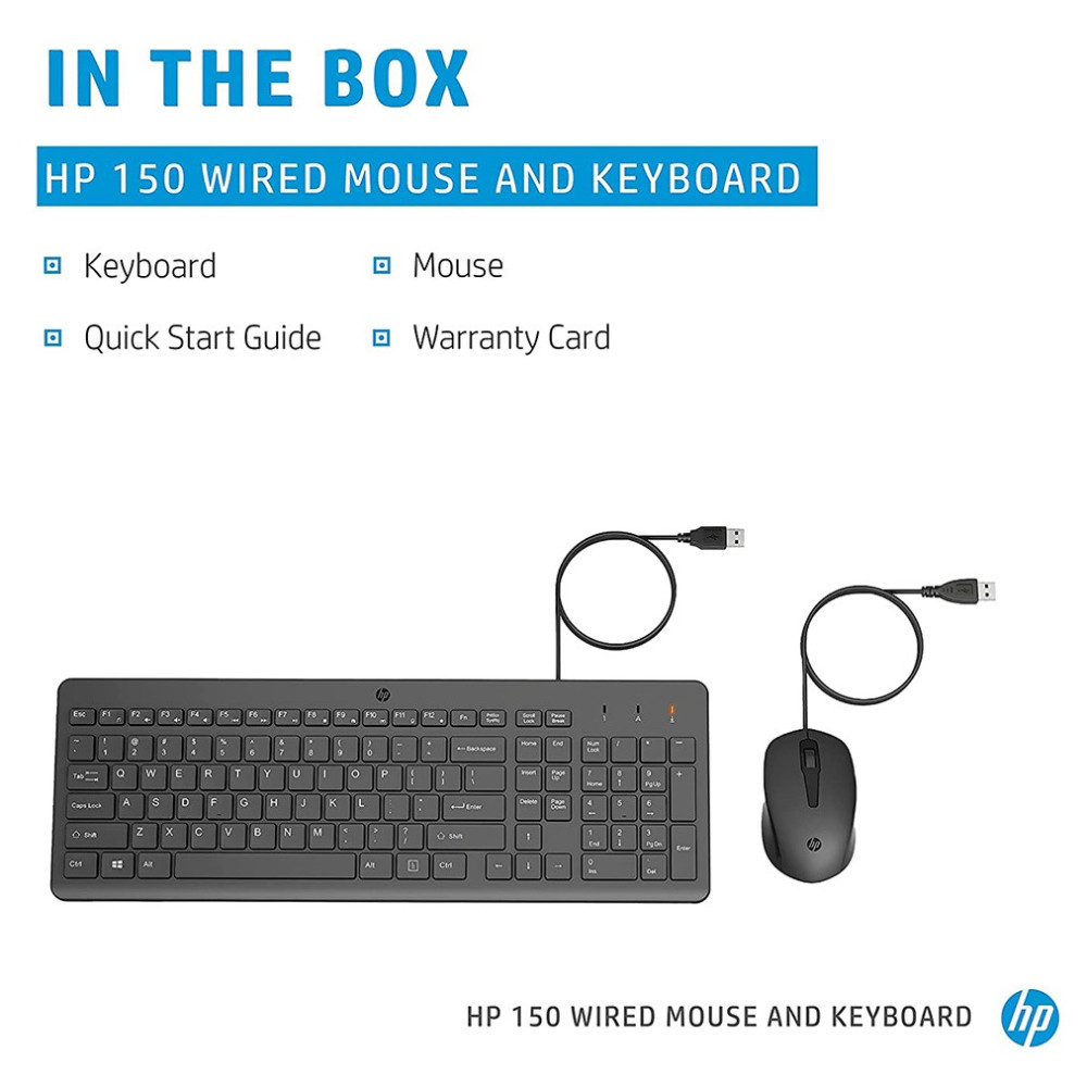 Ensemble Clavier et Souris USB HP 150 / (QWERTY)