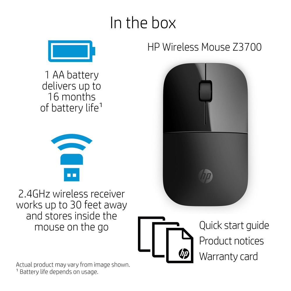 Souris sans fil HP Z3700 Noir