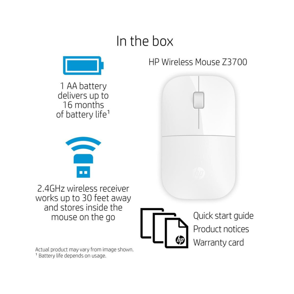 Souris sans fil HP Z3700 Blanc