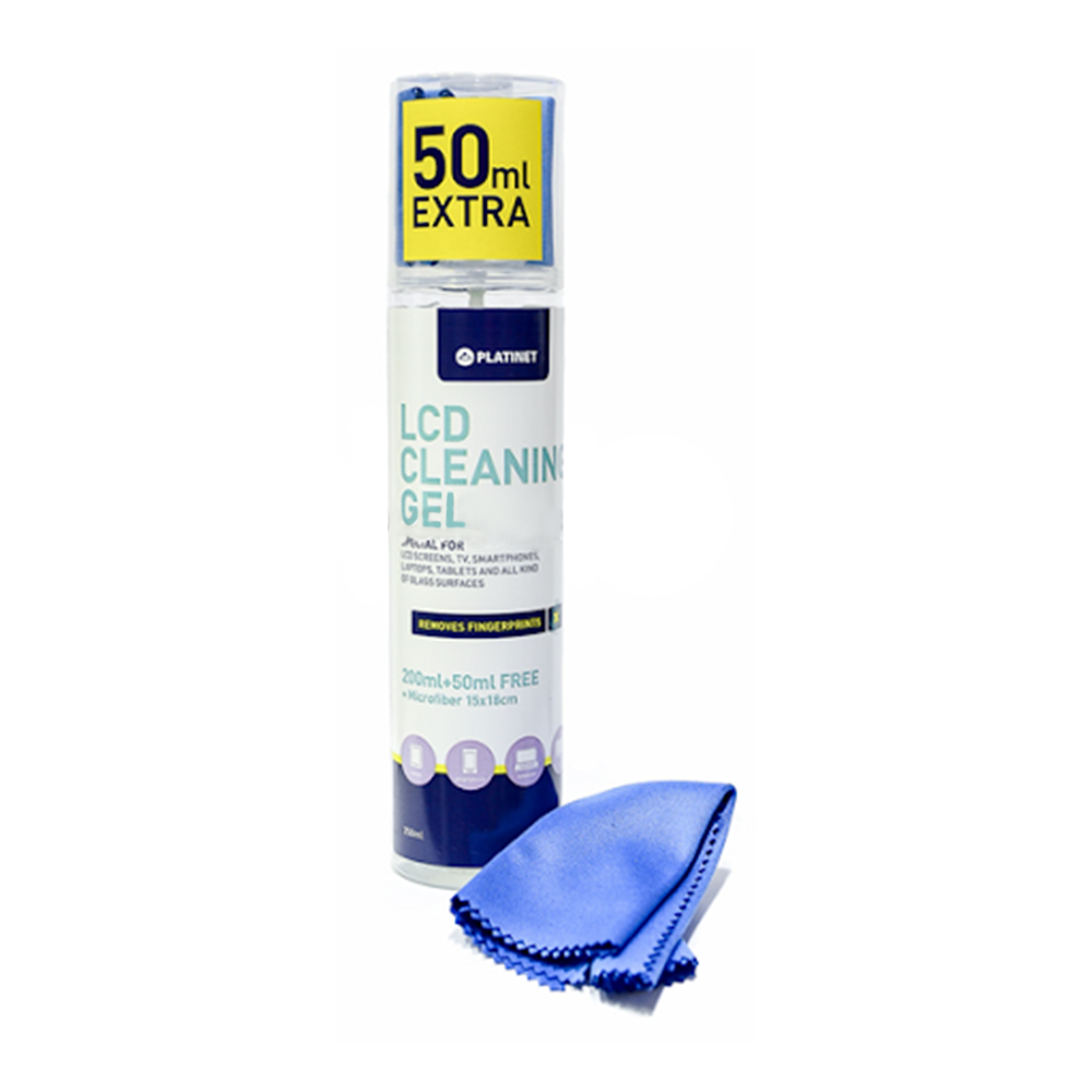 Gel nettoyant Platinet pour écran Pfs6250 / 125 ml + 50ml PROMO + Microfibre