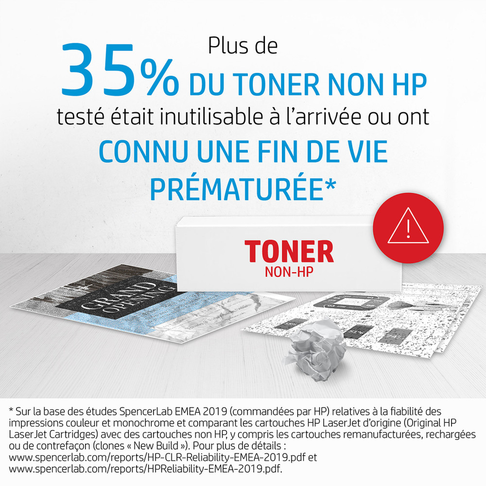 Cartouche de toner HP 410A  LaserJet jaune originale / 2 300 pages CF412A